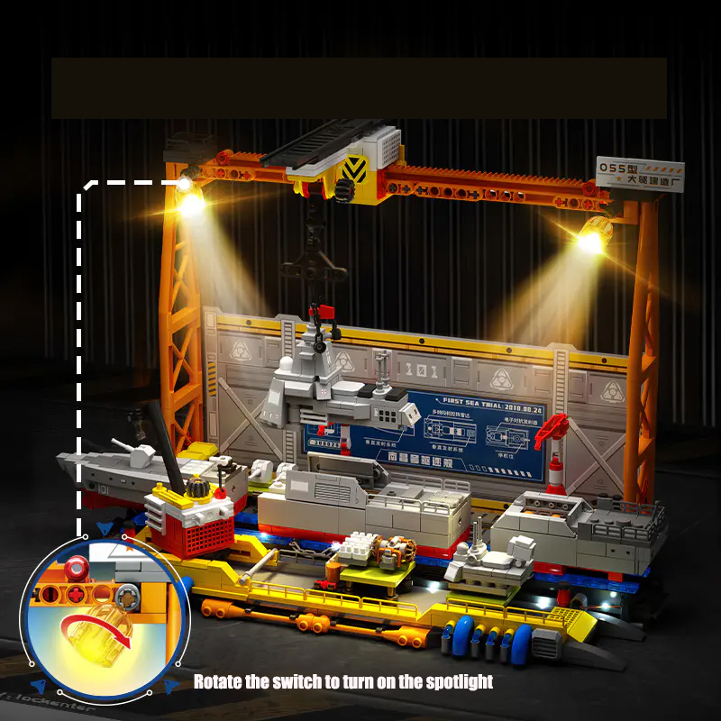 SEMBO Military Vehicl Destroyer Type 055 Construction Plant 1186PCS block toys 208028