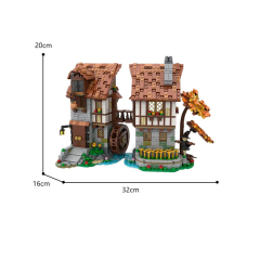 MOC Creator Building Roman Water Wheel 1239PCS block toys 119708
