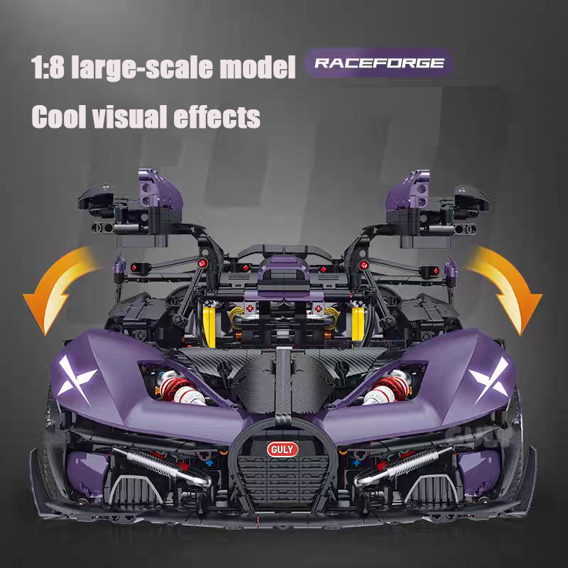 GULY Technic Car Purple Bugatti Sports Car 3320PCS block toys 10643