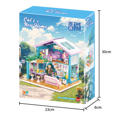 ZHEGAO Creator Building Cat's New Home 730PCS block toys 612053 3.6 Mini Building Blocks