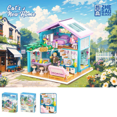 ZHEGAO Creator Building Cat's New Home 730PCS block toys 612053 3.6 Mini Building Blocks