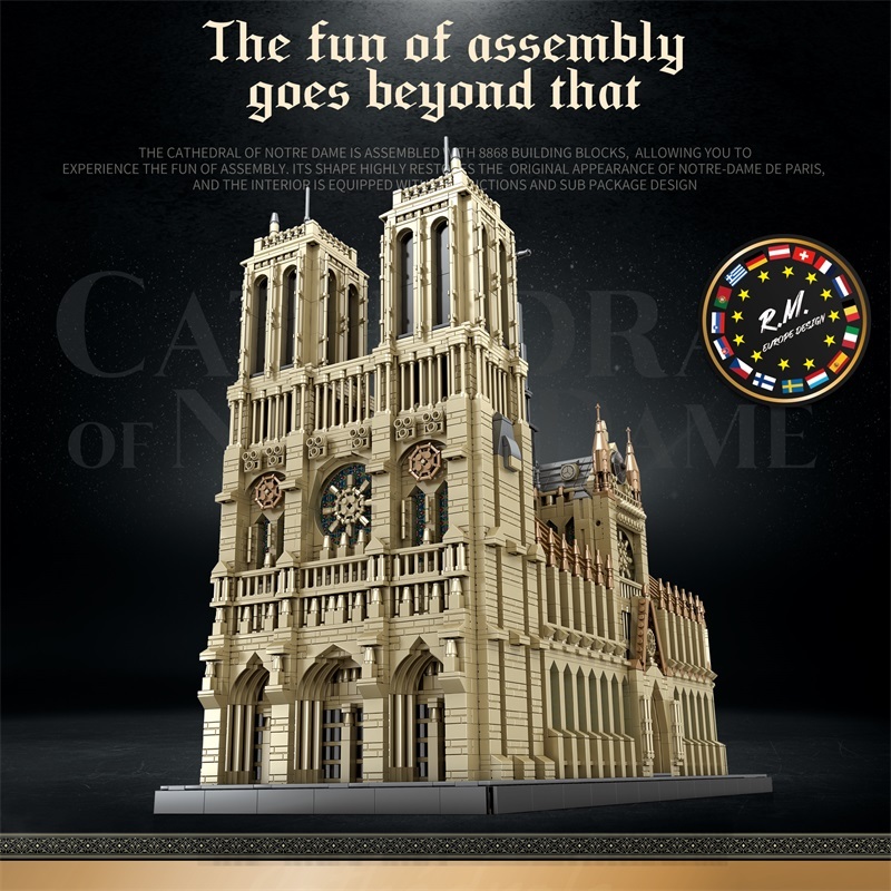 Reobrix Creator Buildings Cathedral of Notre-Dame 8868PCS block toys 66016