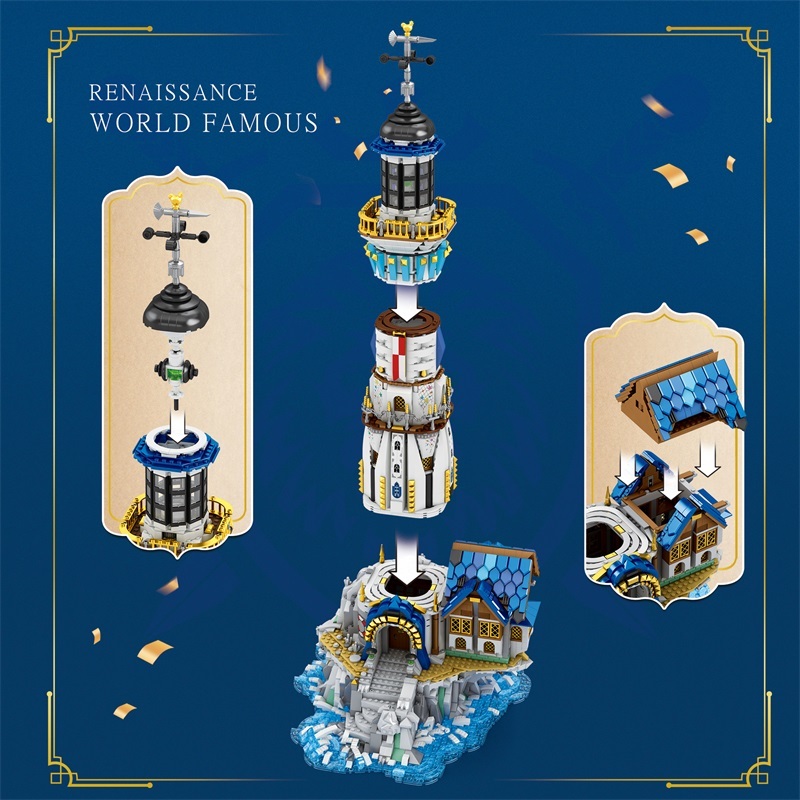 Reobrix Creator Buildings European Century Lighthouse 3228 PCS block toys 66028