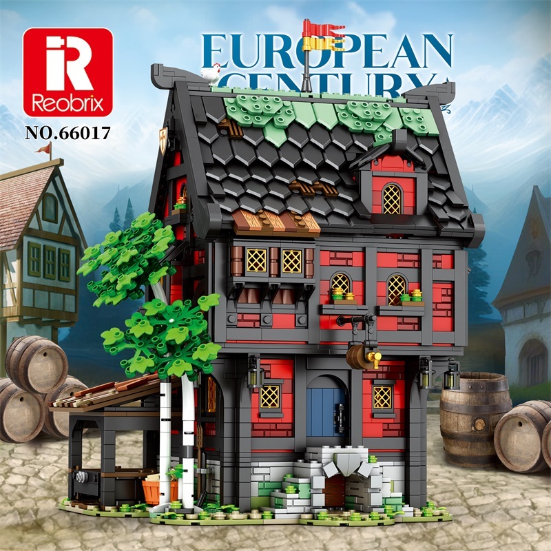 Reobrix Historical Building Medieval Tavern THE CRUSADER'S INN 2953PCS block toys 66017