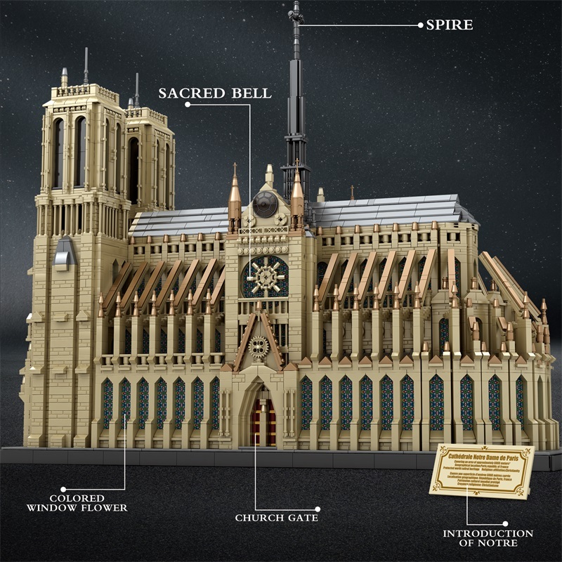 Reobrix Creator Buildings Cathedral of Notre-Dame 8868PCS block toys 66016
