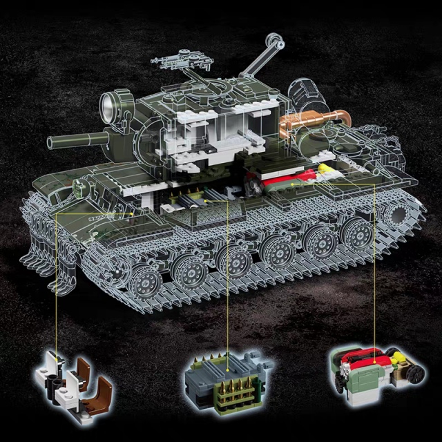 12GO Military Vehicl KV-2 Heavy Tank 2235PCS block toys 98003
