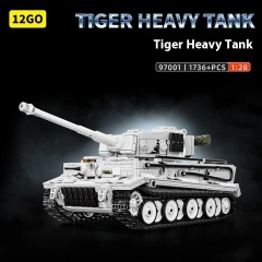 12GO Military Vehicl Tiger Heavy Tank 1802PCS block toys 97001
