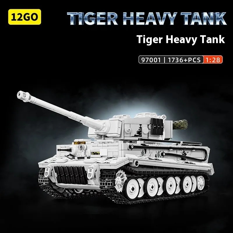 12GO Military Vehicl Tiger Heavy Tank 1802PCS block toys 97001