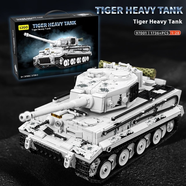 12GO Military Vehicl Tiger Heavy Tank 1802PCS block toys 97001