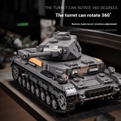 12GO Military Vehicl PzKpfw IV Ausf. F2 Tank 1419PCS block toys 97003