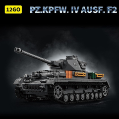 12GO Military Vehicl PzKpfw IV Ausf. F2 Tank 1419PCS block toys 97003