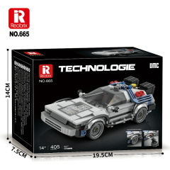 Reobrix Creator Car Back to the Future DMC 405PCS block toys 665