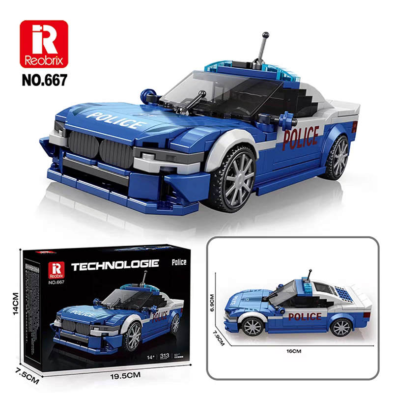 Reobrix Creator Car BMW Police Car 313PCS block toys 667