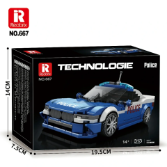 Reobrix Creator Car BMW Police Car 313PCS block toys 667