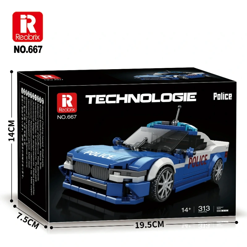 Reobrix Creator Car BMW Police Car 313PCS block toys 667