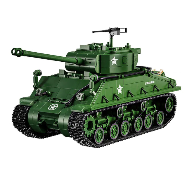 12GO Military Vehicl M4 Sherman Medium Tank 1682PCS block toys 97010