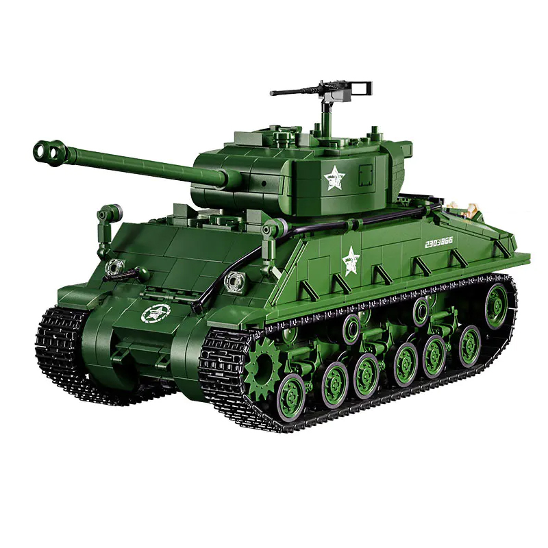 12GO Military Vehicl M4 Sherman Medium Tank 1682PCS block toys 97010