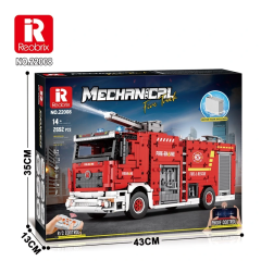 Reobrix Technic Car Fire Ladder Truck 2888 PCS block toys 22008