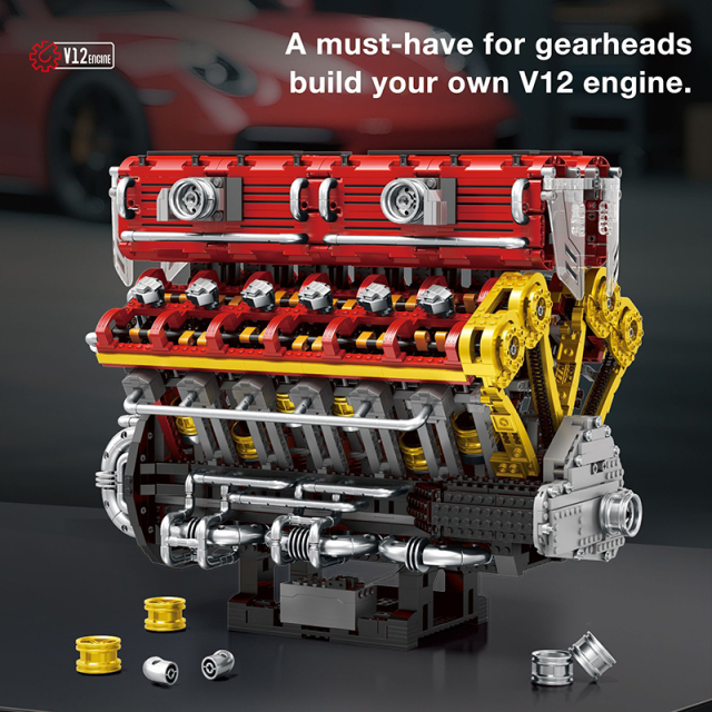 Reobrix Technic Vehicl V12 Engine 4719PCS block toys 33017