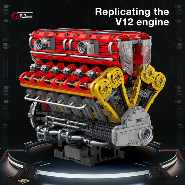 Reobrix Technic Vehicl V12 Engine 4719PCS block toys 33017