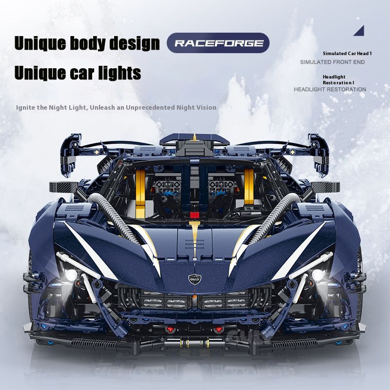 GULY Technic Car Apollo Sports Car Starry Sky Blue 3656PCS block toys 10641