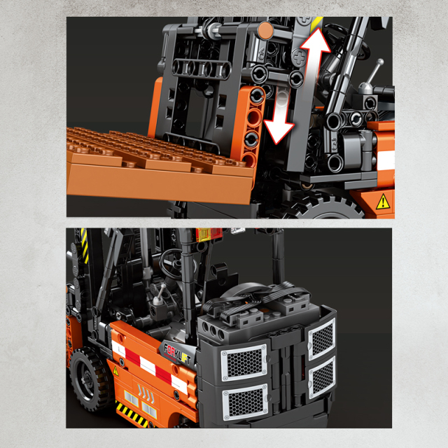 Reobrix Technic Car Mechanical Forklift 662PCS block toys 22002