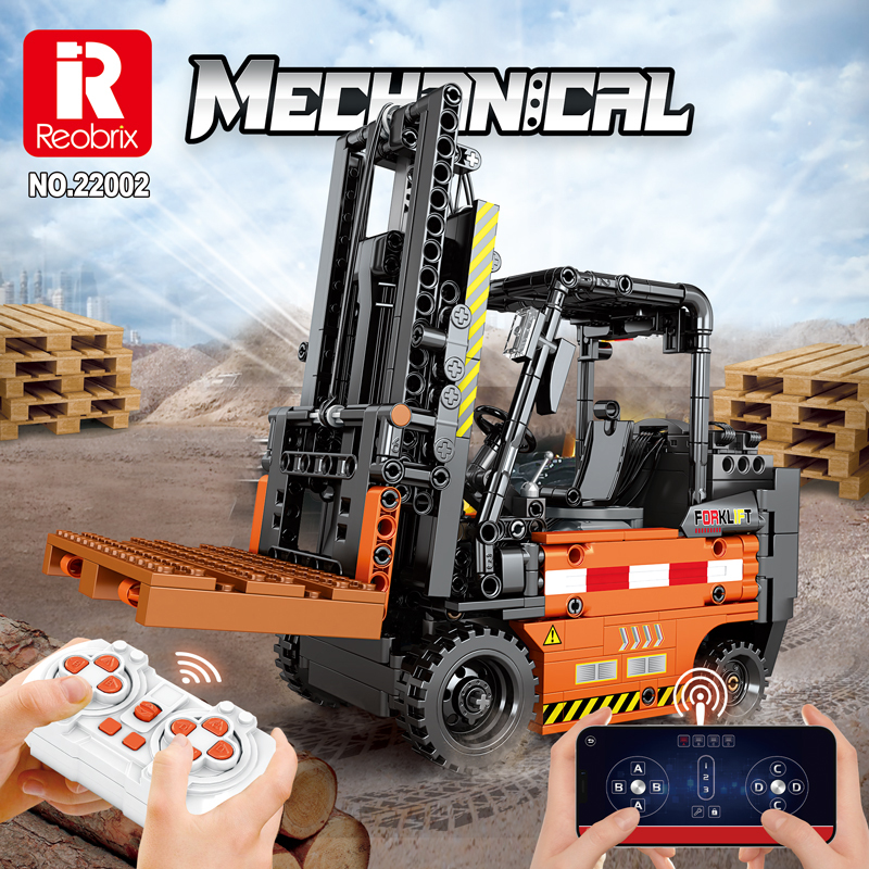 Reobrix Technic Car Mechanical Forklift 662PCS block toys 22002