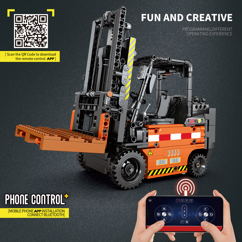 Reobrix Technic Car Mechanical Forklift 662PCS block toys 22002