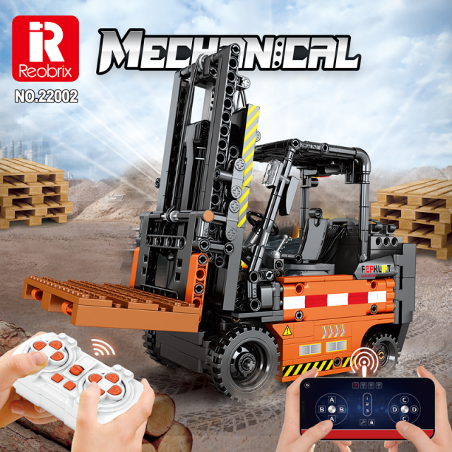Reobrix Technic Car Mechanical Forklift 662PCS block toys 22002