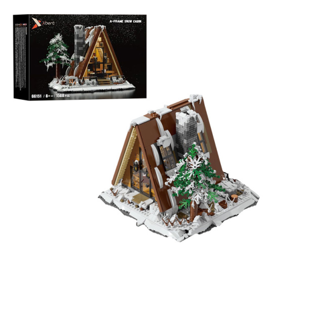 Original box Xbert Creator Building A-Frame Snow Cabin 1508PCS block toys 66151