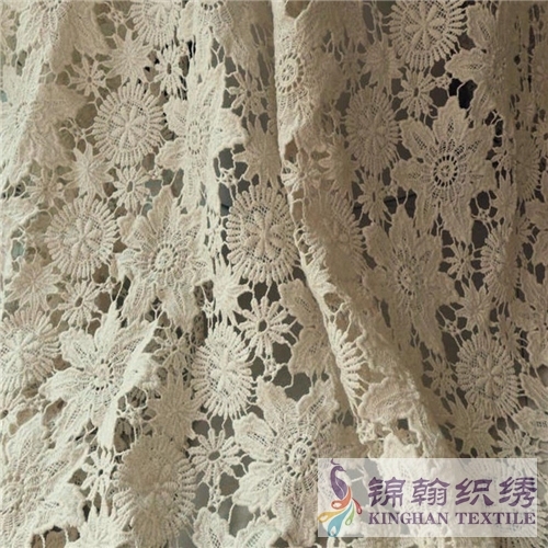 KHLF2010 Guipure Cotton Lace Fabric - Vintage Beige