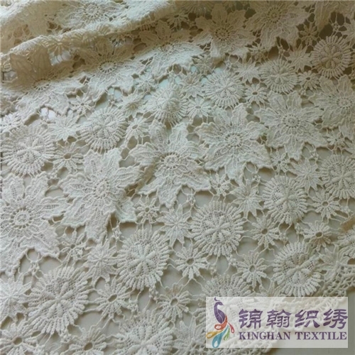 KHLF2010 Guipure Cotton Lace Fabric - Vintage Beige