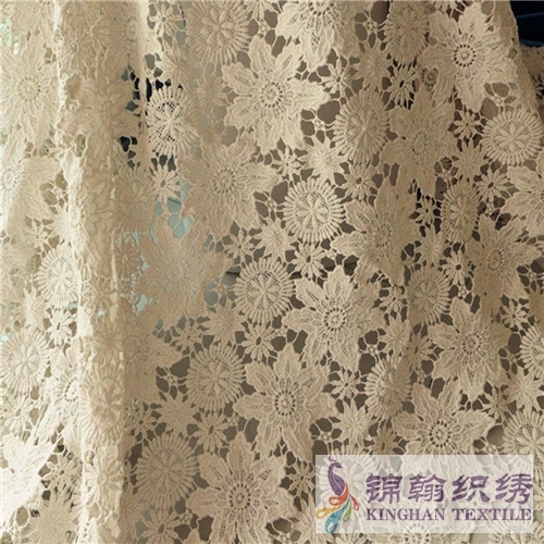KHLF2010 Guipure Cotton Lace Fabric - Vintage Beige