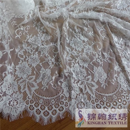 Chantilly Lace fabric white bridal lace eyelash lace