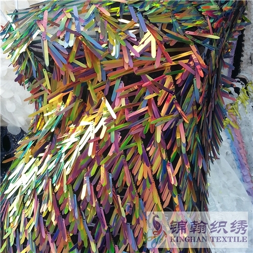 Iridescent Sword Rectangle Sequin Fabric