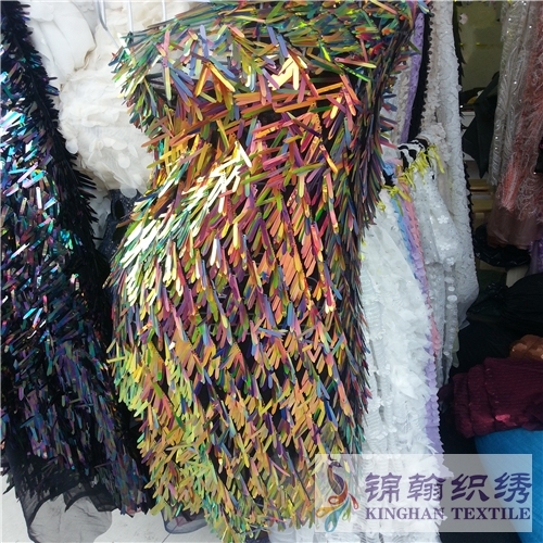 Iridescent Sword Rectangle Sequin Fabric