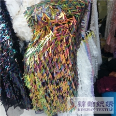 Iridescent Sword Rectangle Sequin Fabric