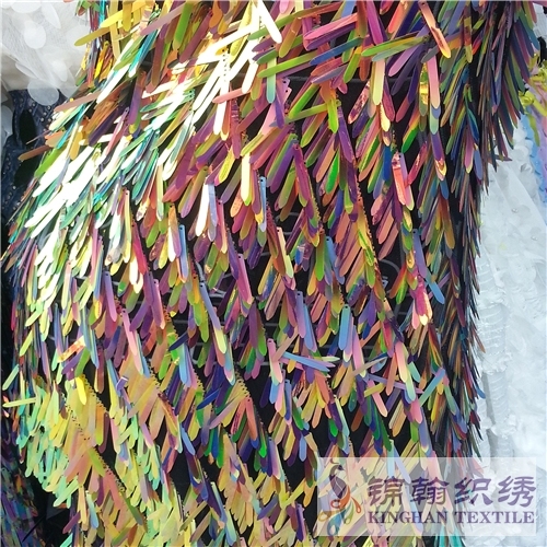 Iridescent Sword Rectangle Sequin Fabric