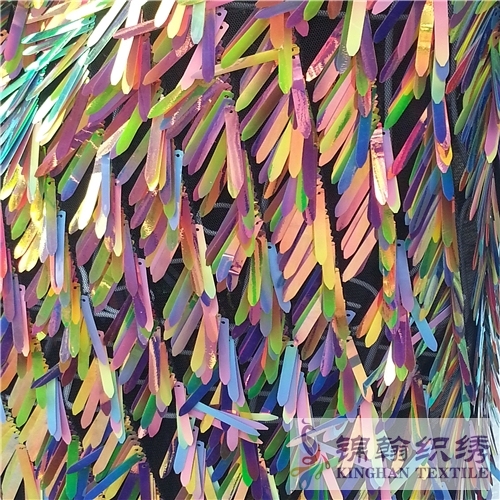 Iridescent Sword Rectangle Sequin Fabric