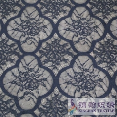 KHLF1013 Black Pressure Yarn Eyelash Chantilly Lace Fabric