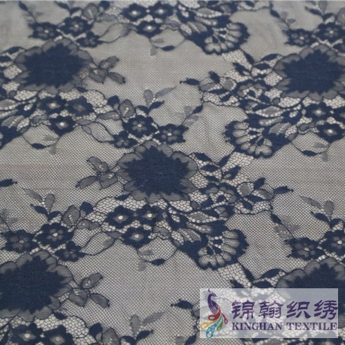 KHLF1008 Black Eyelash Chantilly Lace Fabric