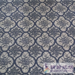 KHLF1013 Black Pressure Yarn Eyelash Chantilly Lace Fabric