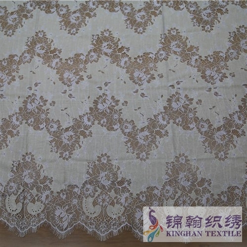 KHLF1003 Offwhite Eyelash Chantilly Lace Fabric