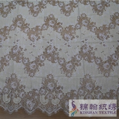 KHLF1003 Offwhite Eyelash Chantilly Lace Fabric
