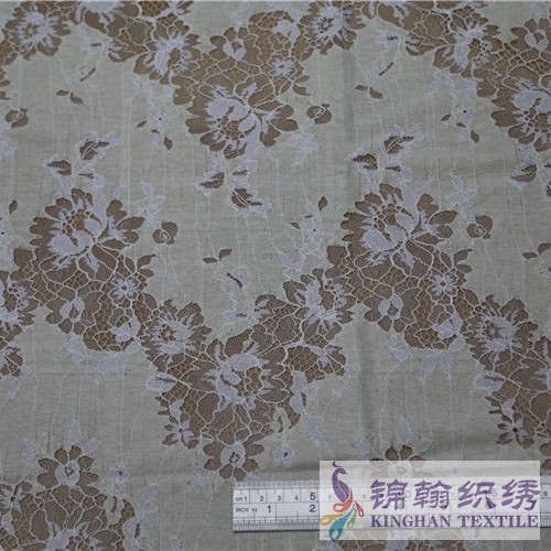 KHLF1003 Offwhite Eyelash Chantilly Lace Fabric