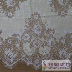 KHLF1003 Offwhite Eyelash Chantilly Lace Fabric