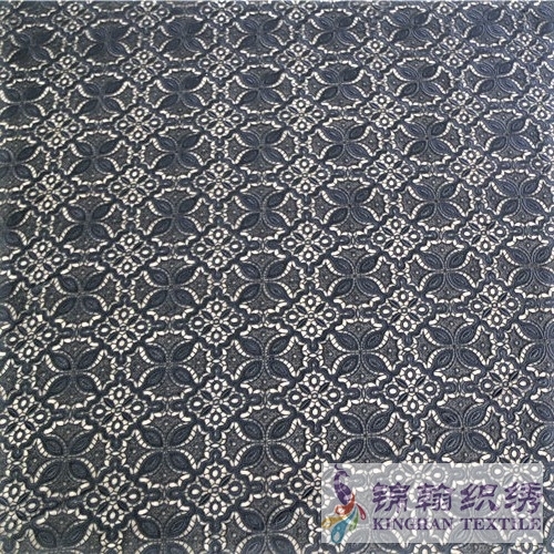 KHLF2003 Black Floral Guipure Lace Fabric