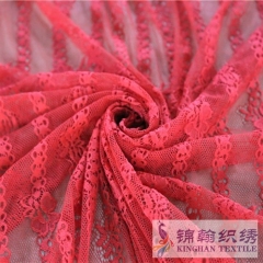 KHLF1012 Red Pressure Yarn Eyelash Chantilly Lace Fabric