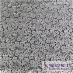 KHLF2004 White Floral Guipure Lace Fabric