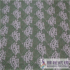 KHLF3010 Green Pink Two-tone Floral Corded Lace Fabric